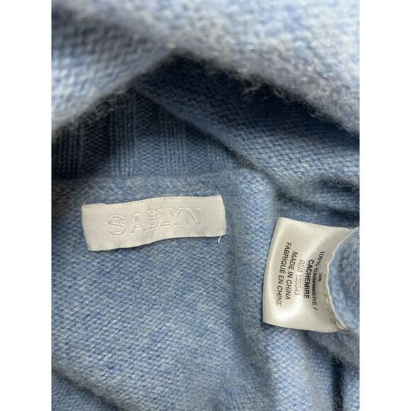 Sablyn Silvia Cropped Cashmere Turtleneck Sweater Blue XS - Picture 3 of 3